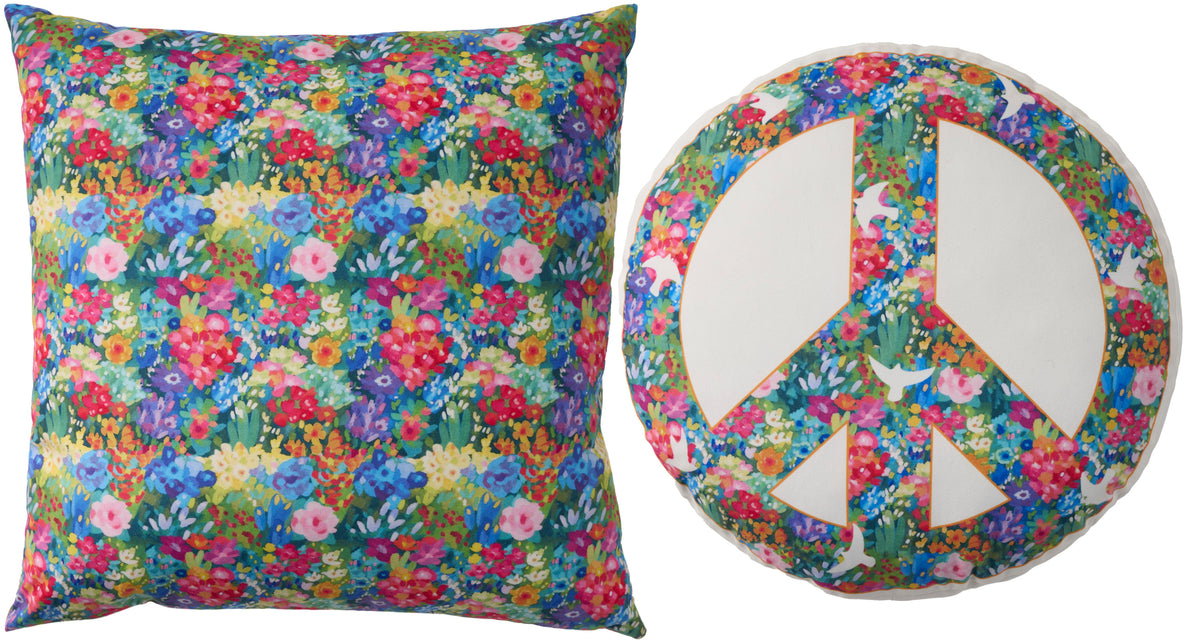 Plush Lines L9035 Multicolor Set of 2 Throw Pillows
