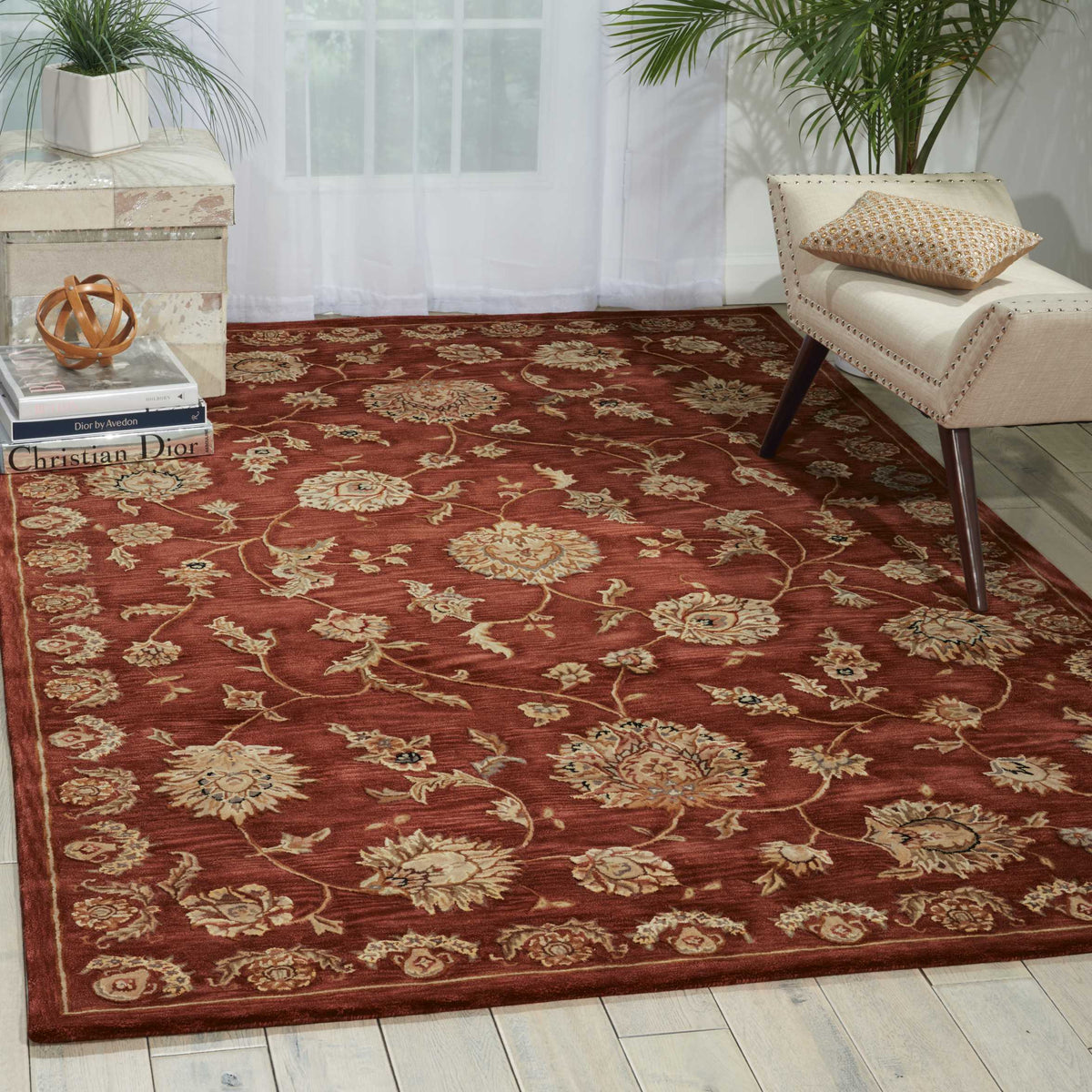 Nourison 2000 2421 Rust Rug - room scene