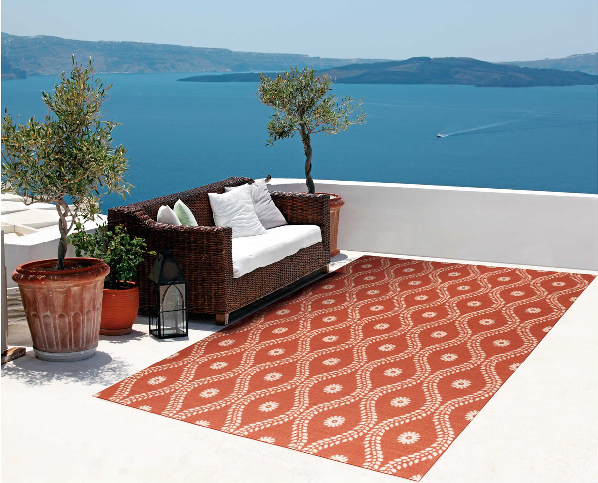 Home & Garden RS085 Rust Rug - room scene
