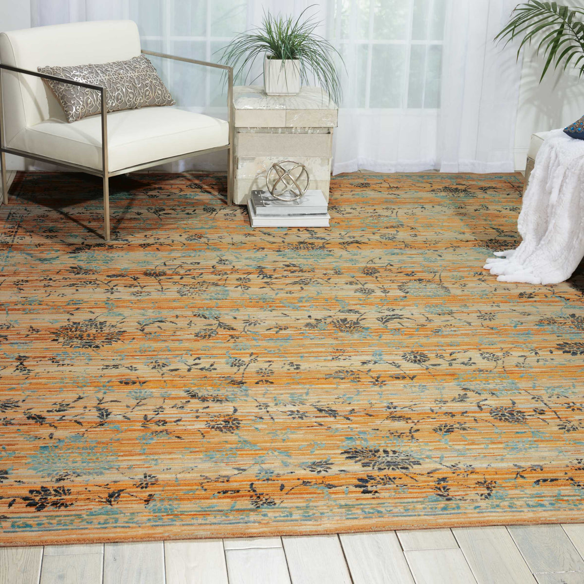 Rhapsody RH013 Caramel Cream Rug - room scene