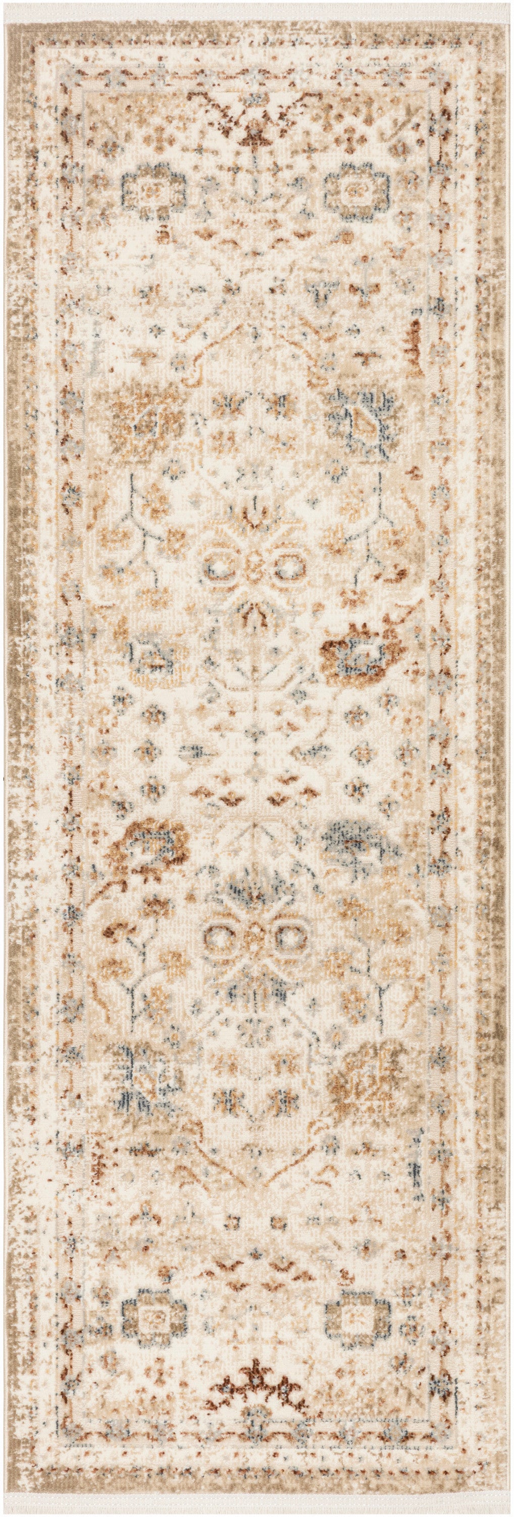 Pardis PRD01 Ivory Rust Rug - Runner