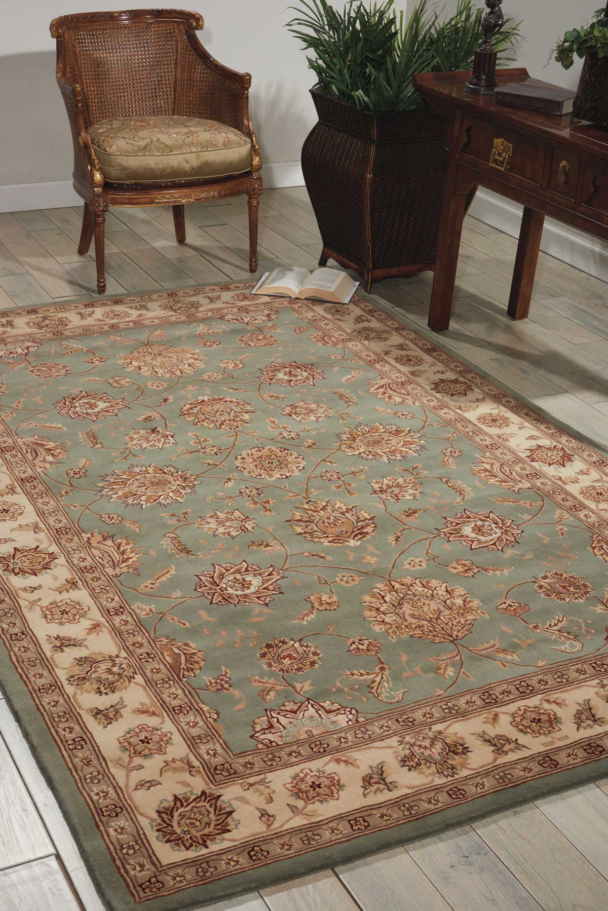 Nourison 2000 2210 Blue Rug - room scene