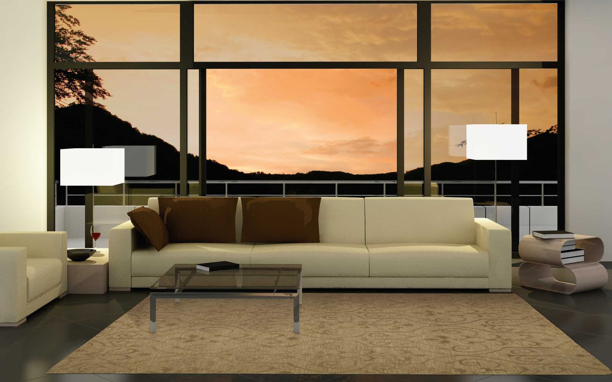 Ambrose AMB02 Khaki Rug - room scene