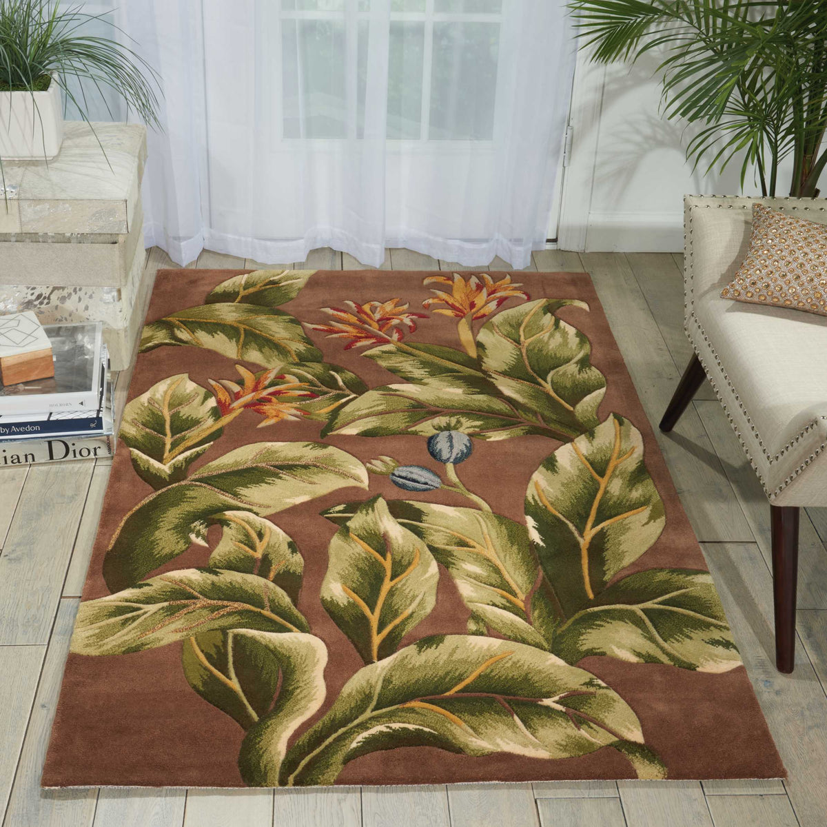 Tropics TS02 Khaki Rug - room scene