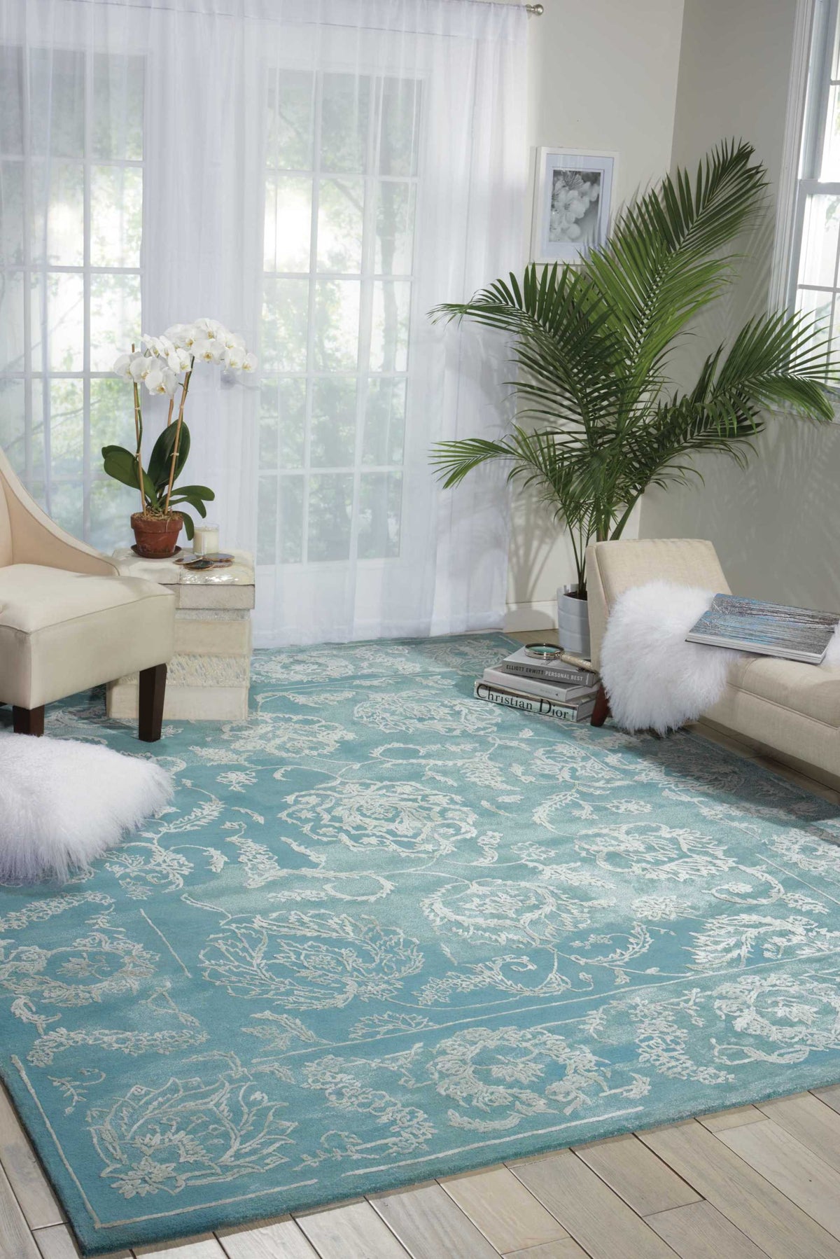 Opaline OPA12 Aqua Rug - room scene
