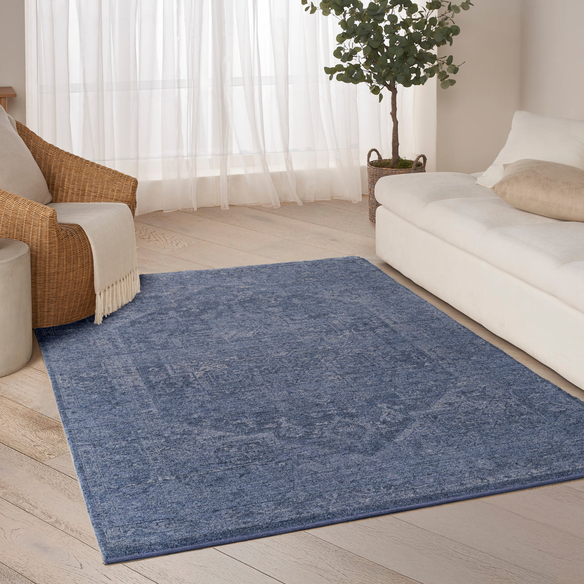 Pure Shades SAD02 Blue Rug - room scene