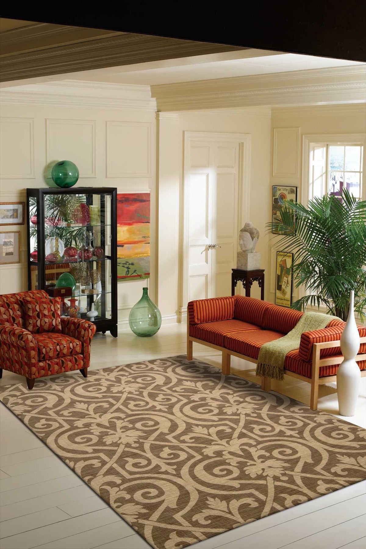Riviera RI04 Mocha Rug - room scene