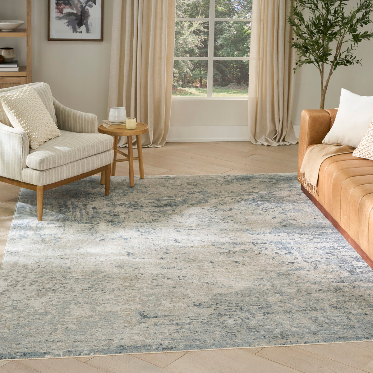 Envy EVV01 Blue Silver Rug - room scene