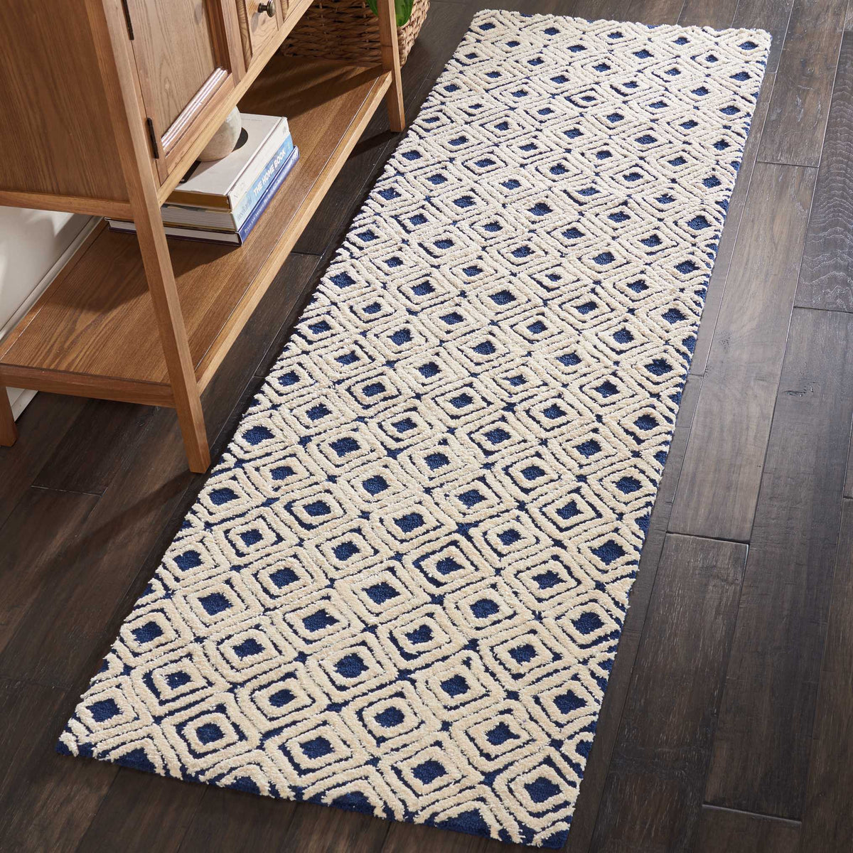Deco Mod DEC02 Navy Ivory Rug - room scene