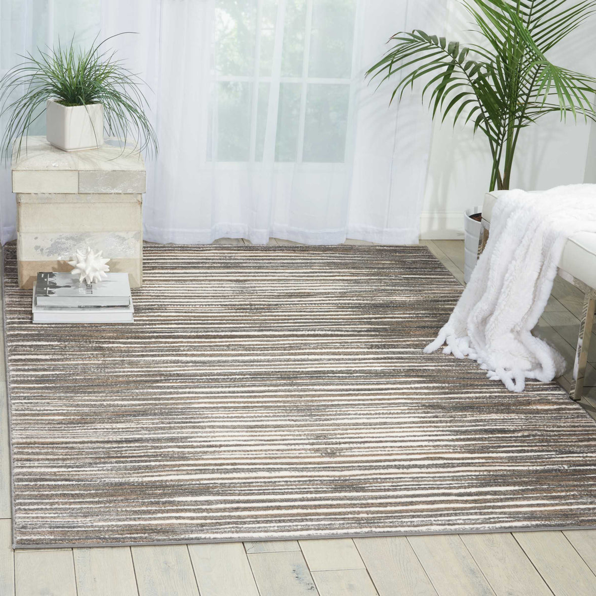 Studio STU07 Ivory Grey Rug - room scene