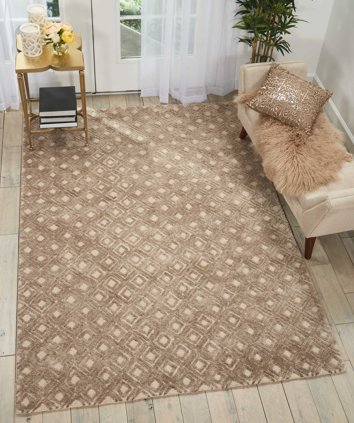 Deco Mod DEC02 Taupe Rug - room scene