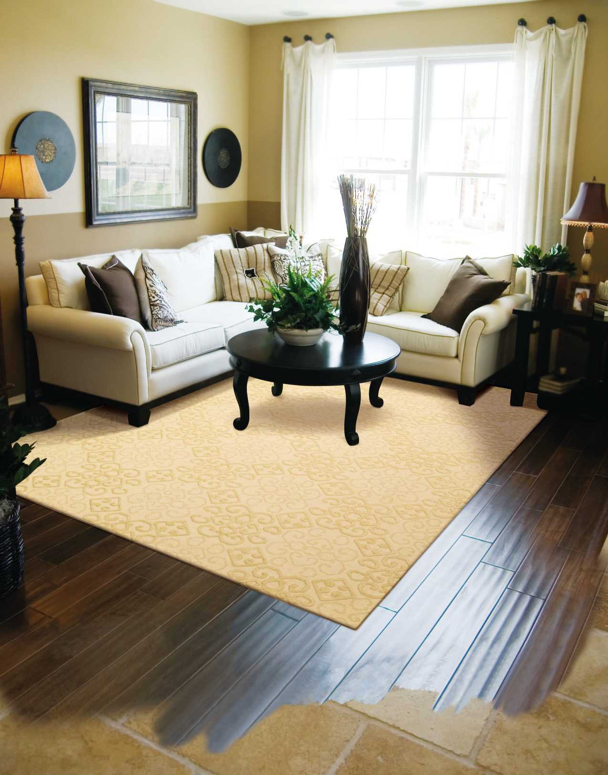 Ambrose AMB01 Linen Rug - room scene