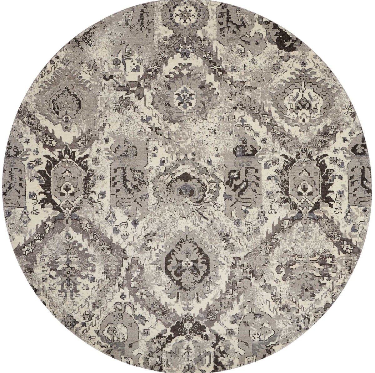 Twilight TWI03 Ivory Grey Rug - Round