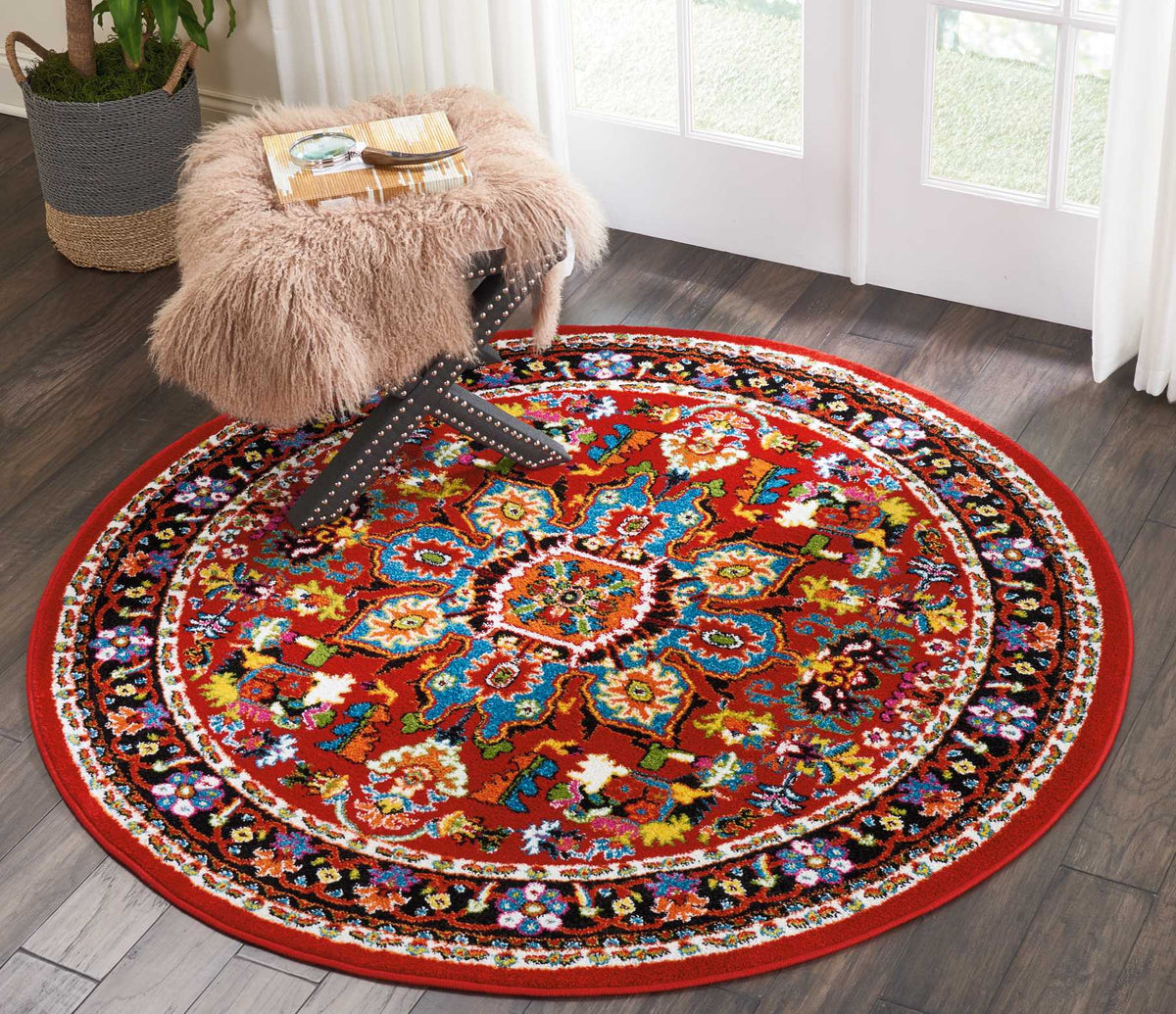Oakdale OKD06 Red Rug - room scene