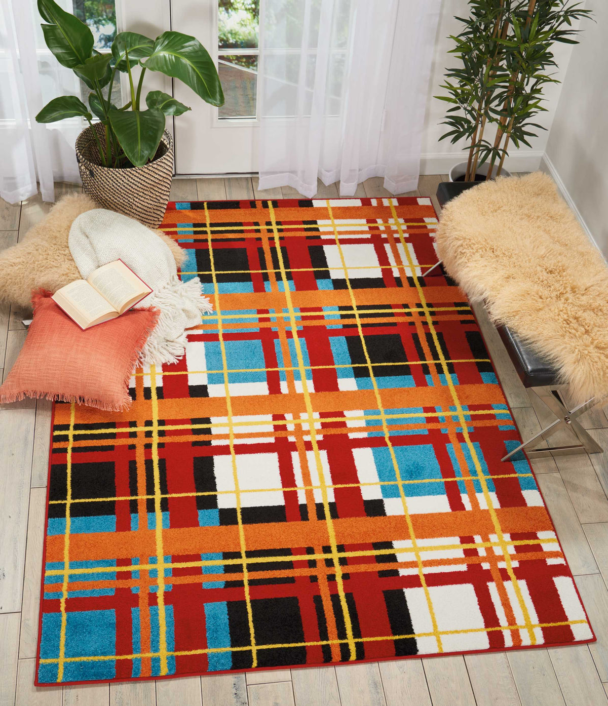 Oakdale OKD01 Red Rug - room scene