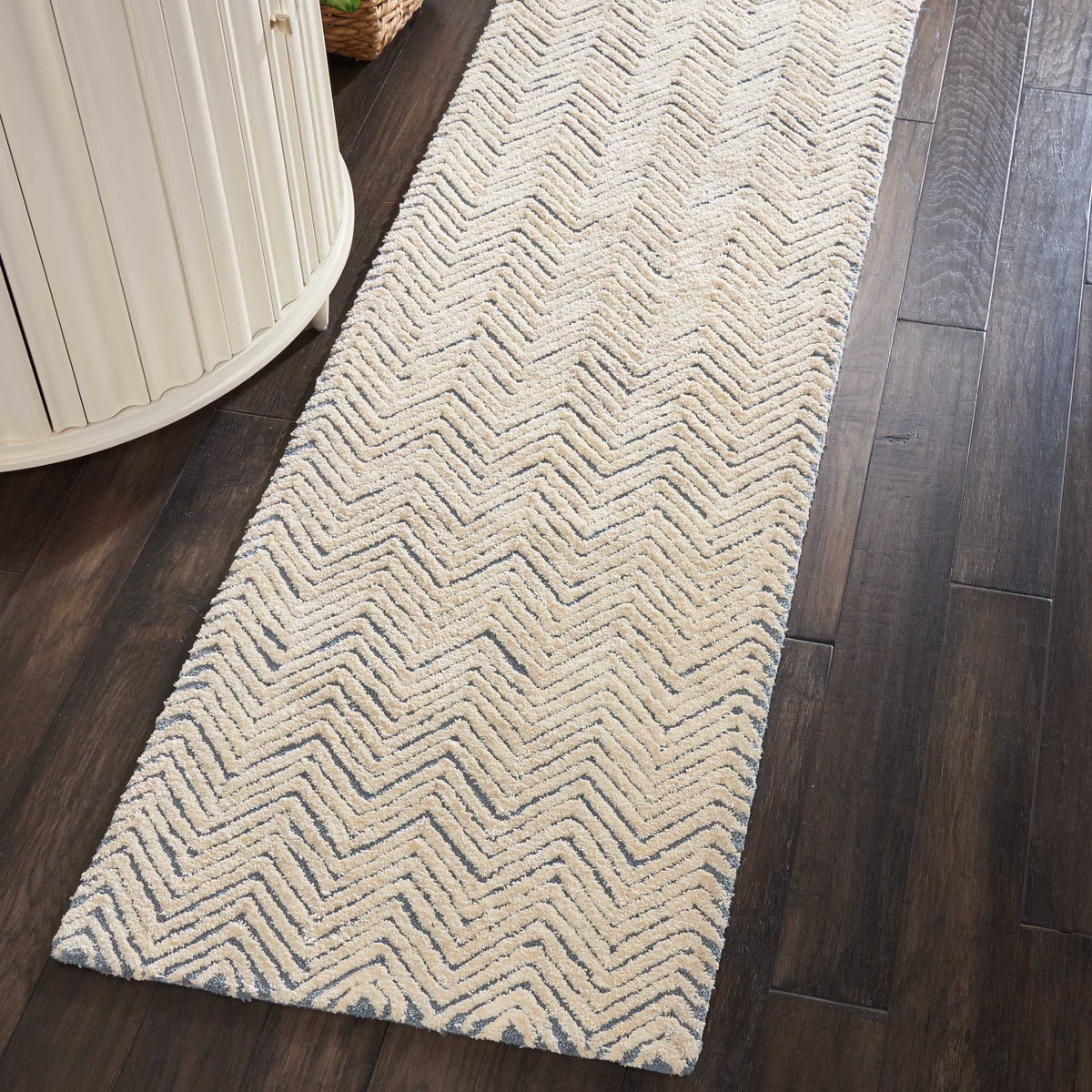 Deco Mod DEC03 Light Blue Ivory Rug - room scene