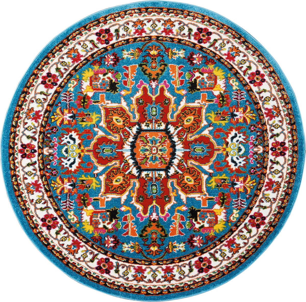 Oakdale OKD06 Blue Rug - Round