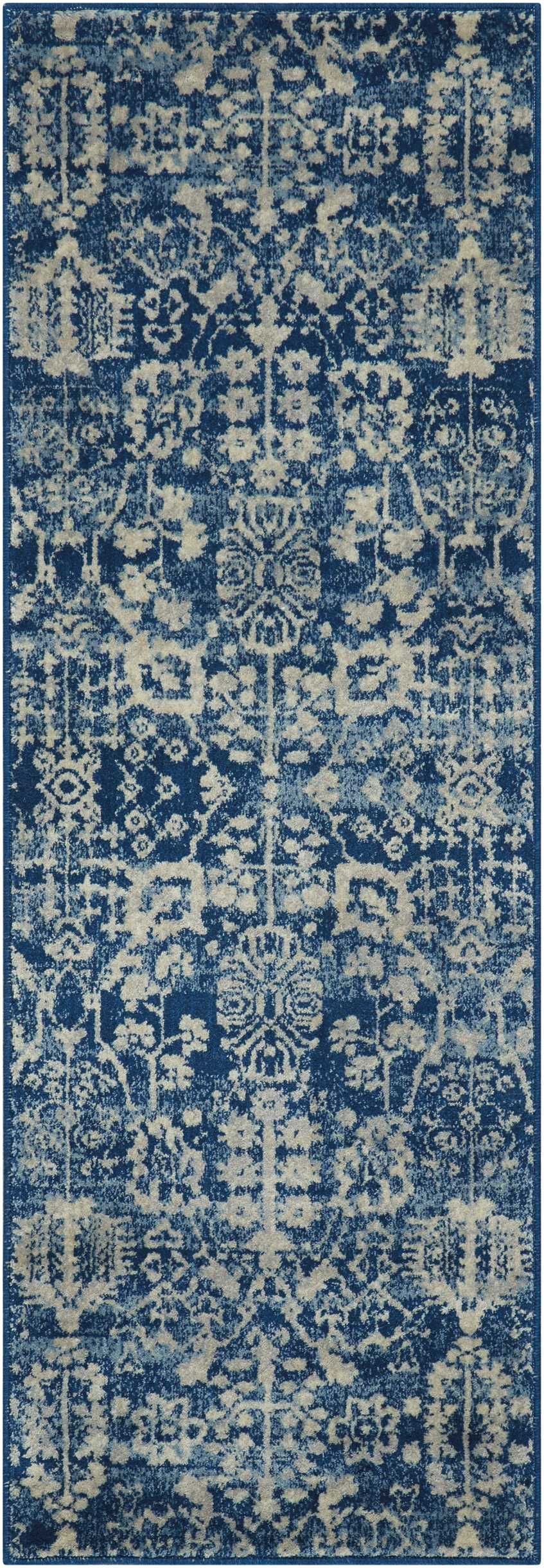 Somerset ST757 Navy Rug - Runner