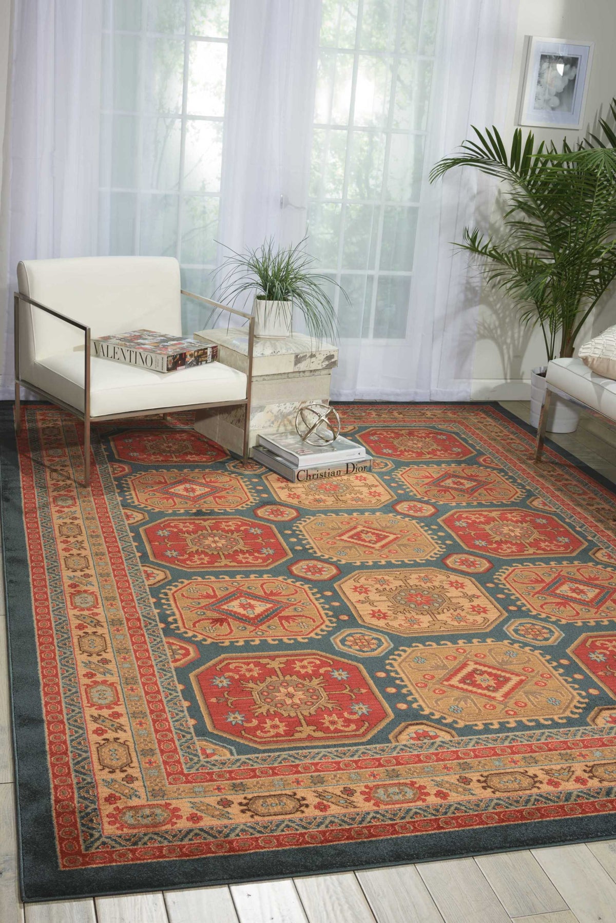 Maymana MYN13 Midnight Rug - room scene