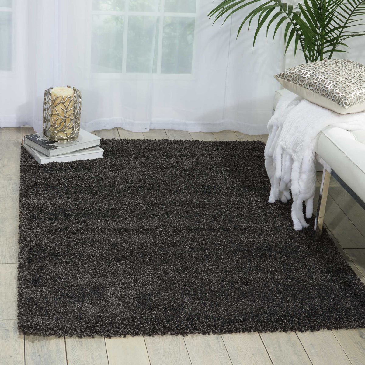 Amore AMOR1 Dark Grey Rug - room scene