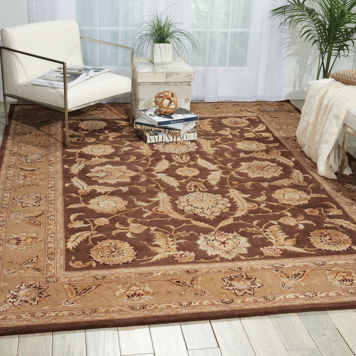 Nourison 3000 3101 Brown Rug - room scene