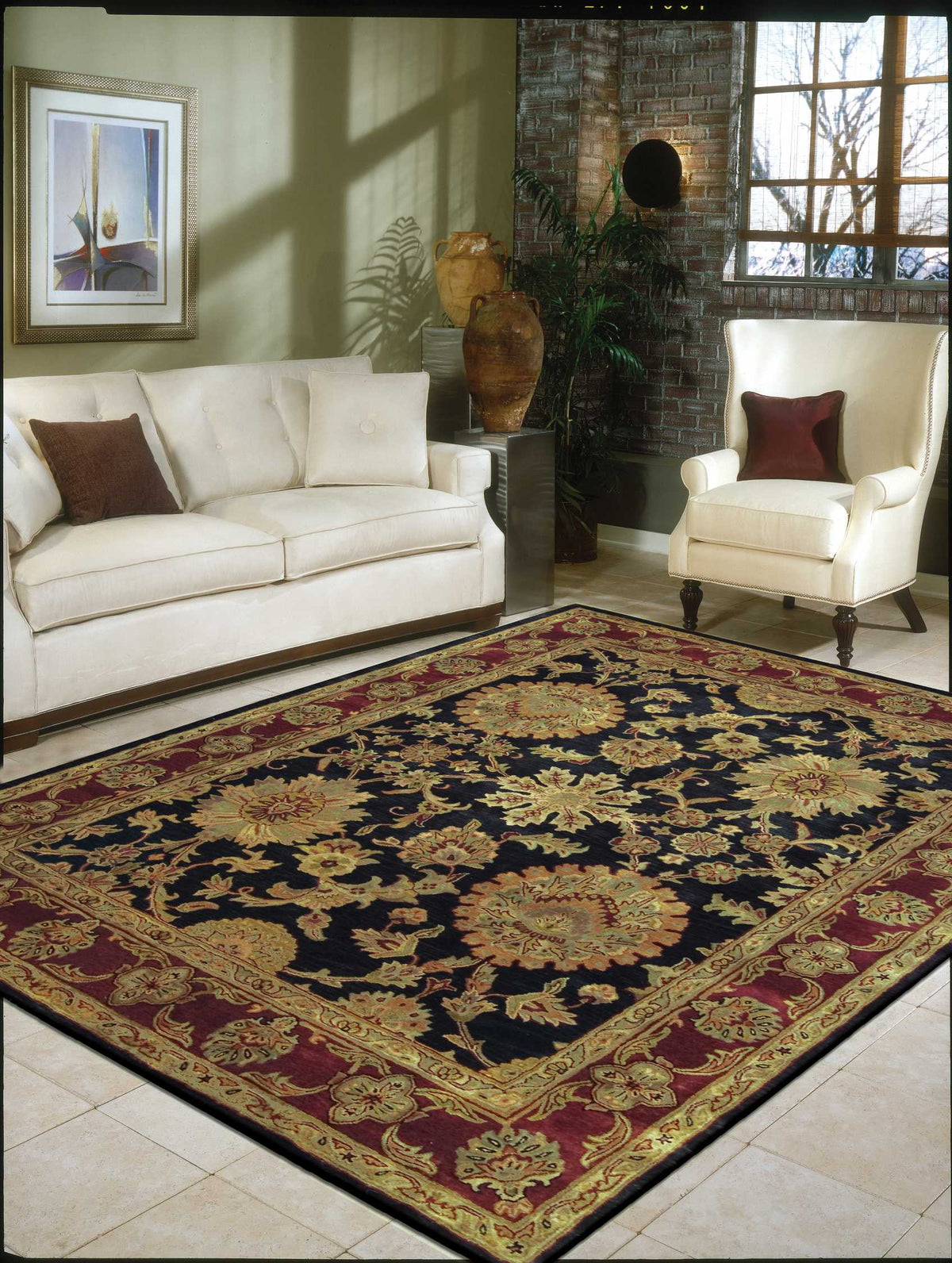 Jaipur JA18 Black Rug - room scene