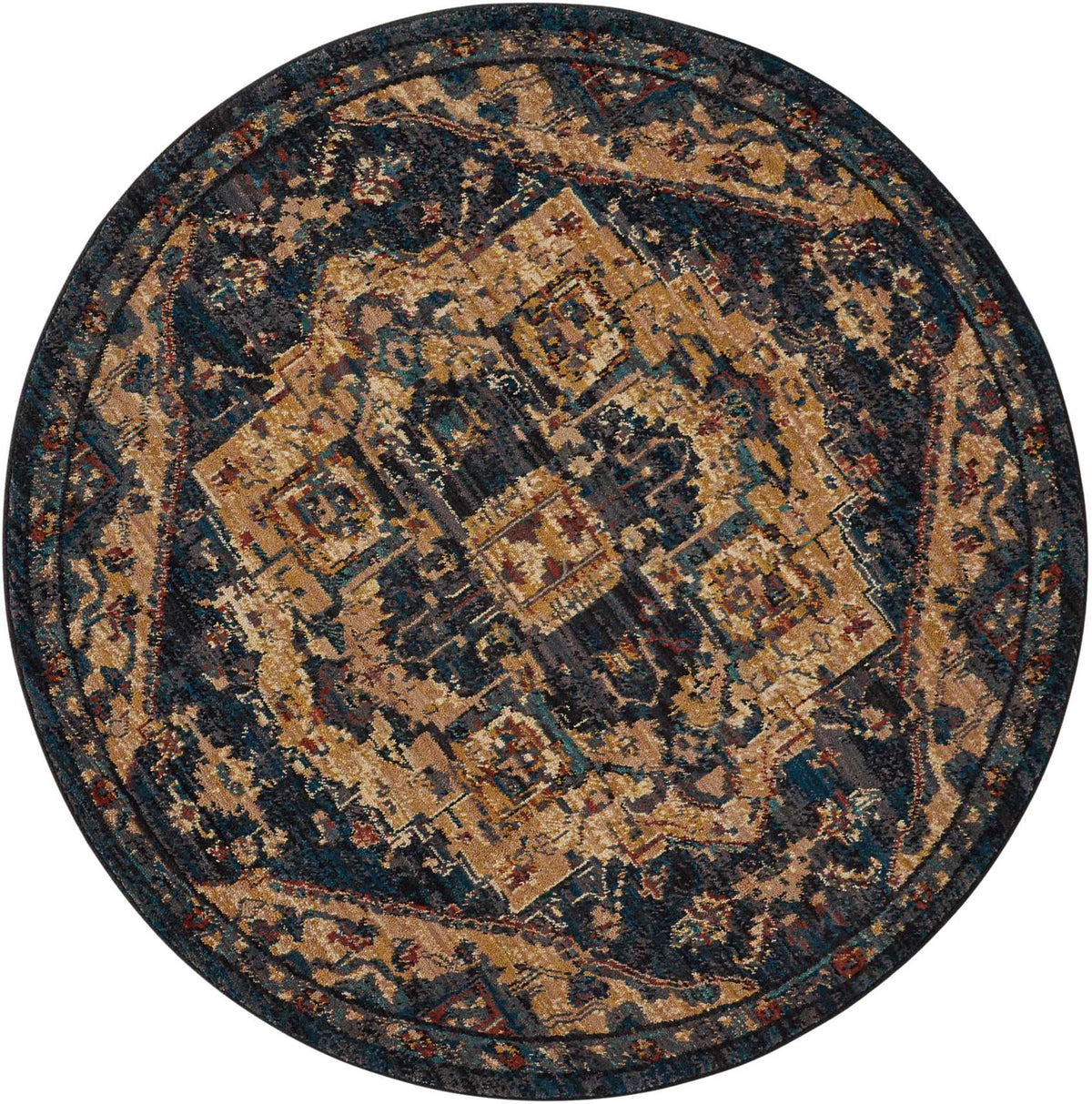 Nourison 2020 NR206 Midnight Rug - Round