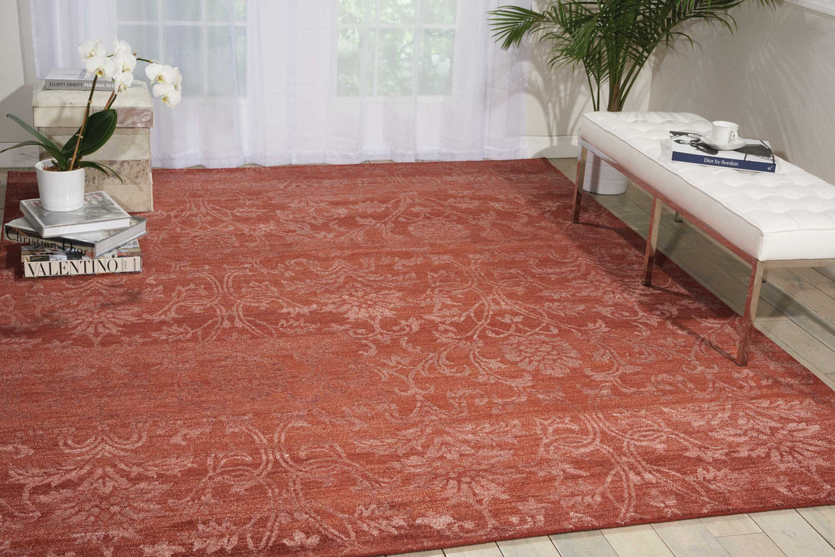Silk Shadows SHA03 Rust Rug - room scene