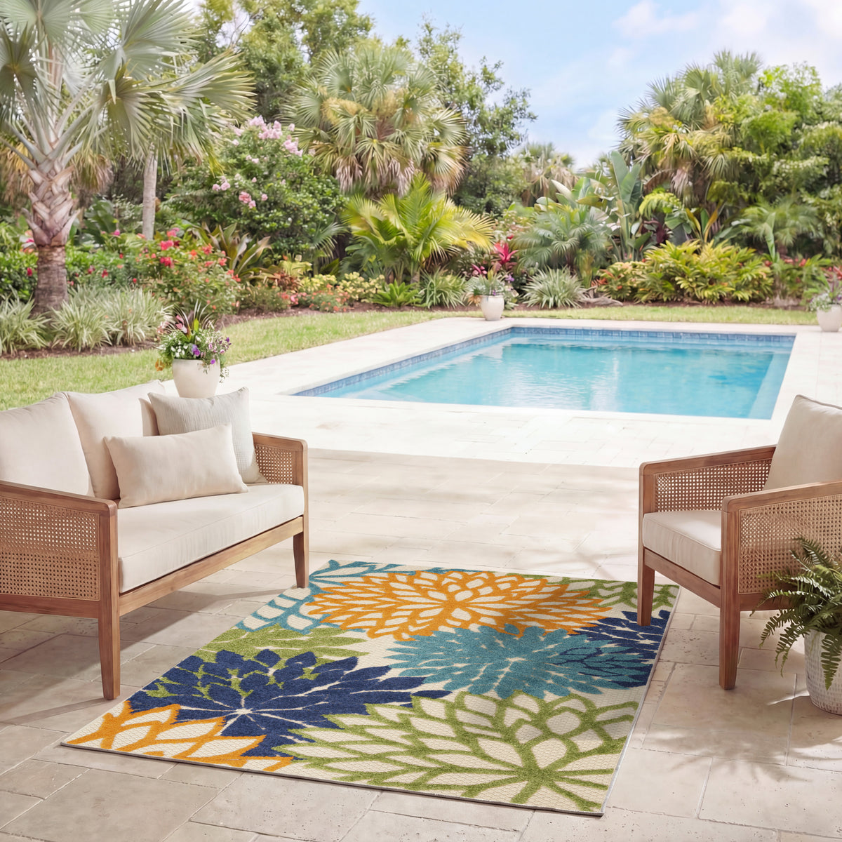 Aloha ALH05 Multicolor Rug - room scene