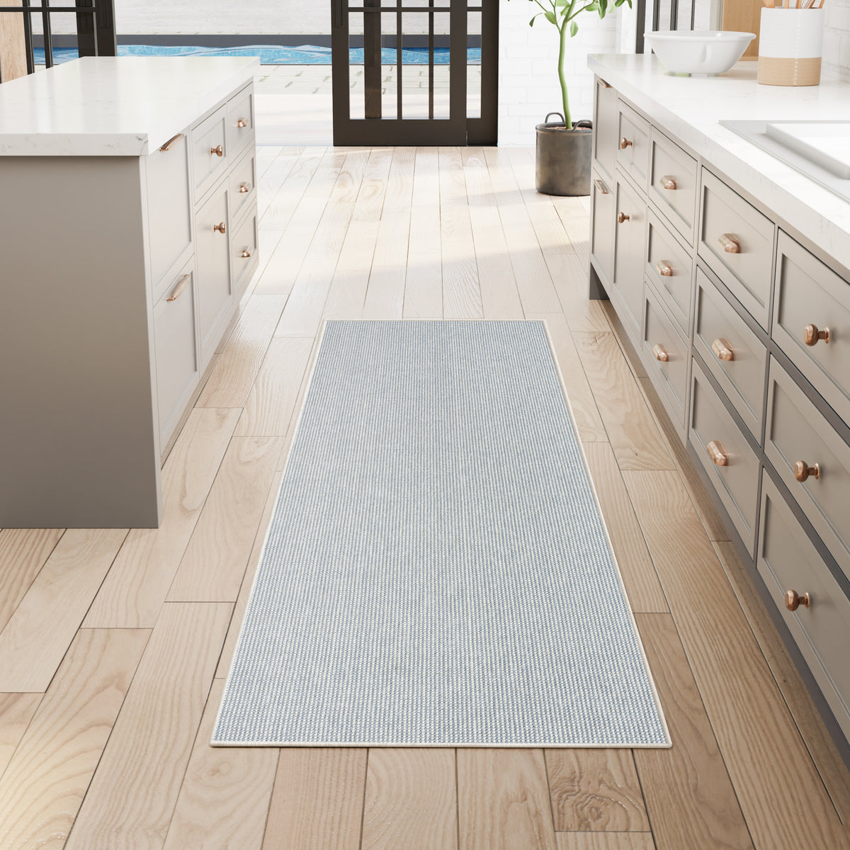 Natural Texture NTX01 Ivory Blue Rug - room scene