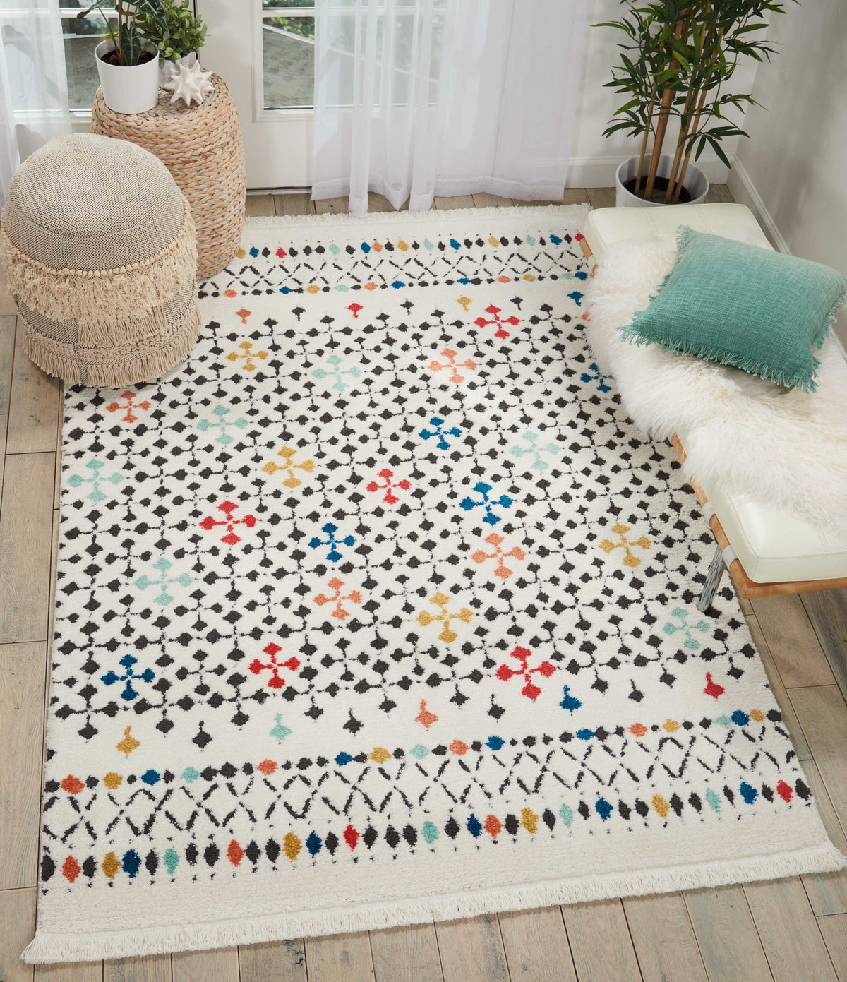 Kamala DS504 White Rug - room scene