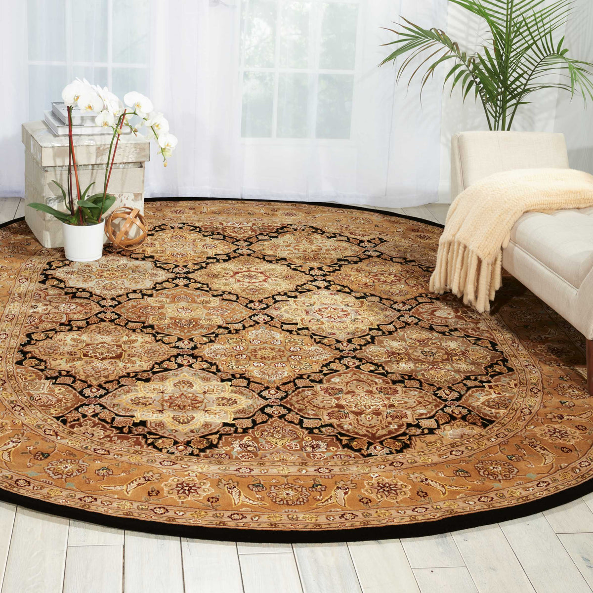 Nourison 2000 2211A Black Rug - room scene