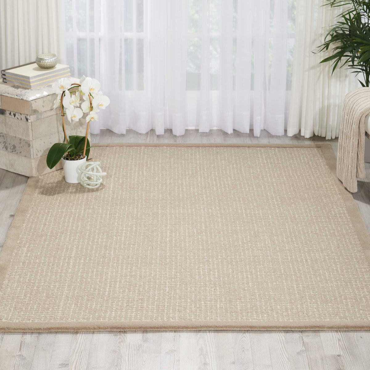 River Brook KI809 Taupe Ivory Rug - room scene
