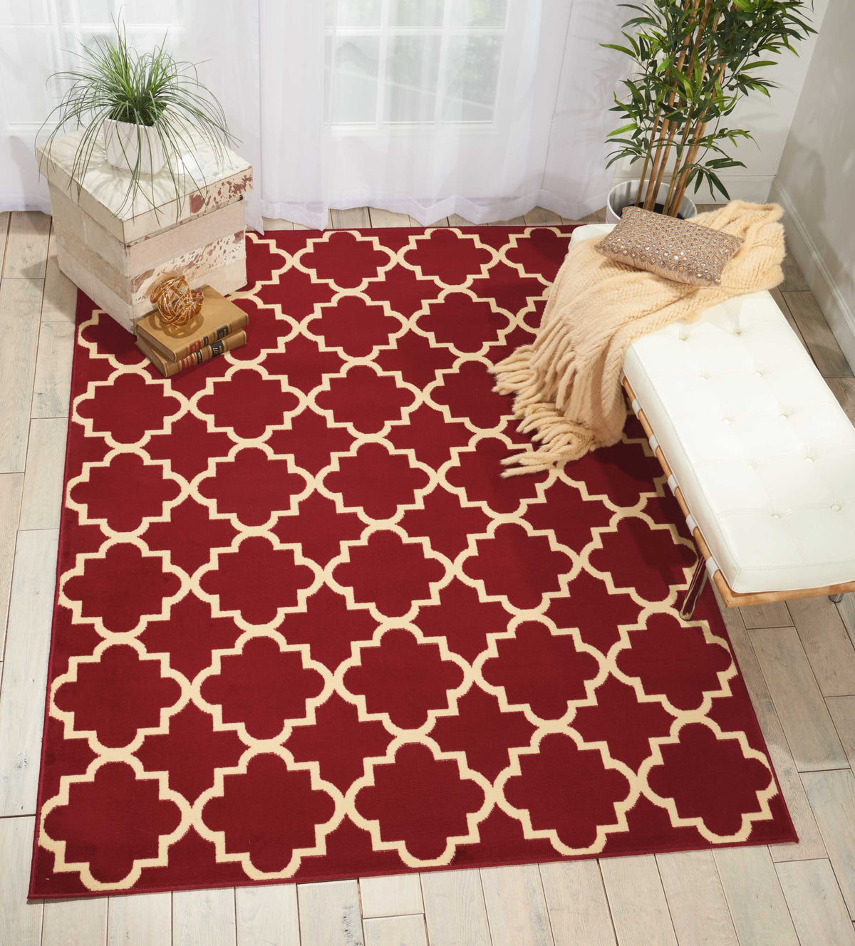 Grafix GRF08 Red Rug - room scene