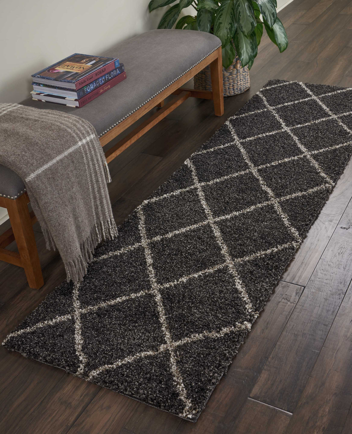 Brisbane BRI03 Charcoal Rug - room scene