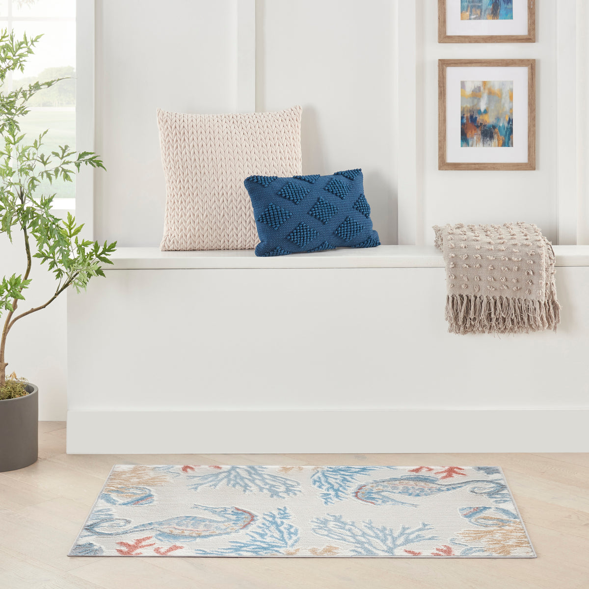 Seaside SDS03 Ivory Multicolor Rug - room scene