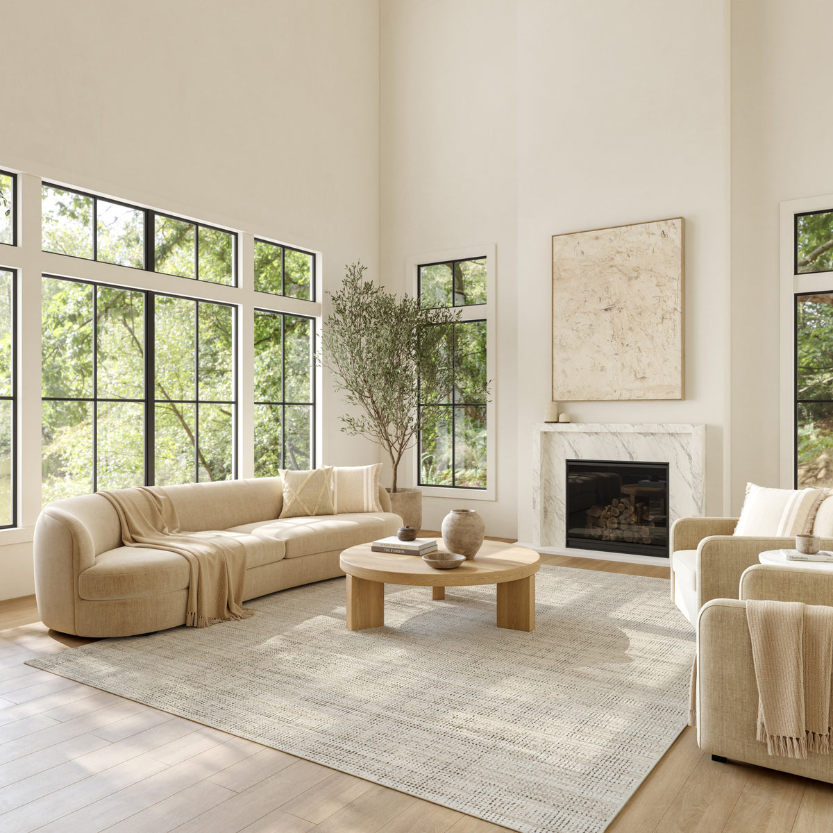 Soft Structure SOF01 Beige Rug - room scene
