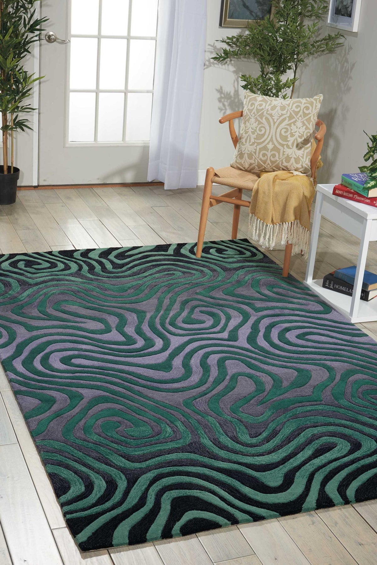 Contour CON24 Smoke Teal Rug - room scene