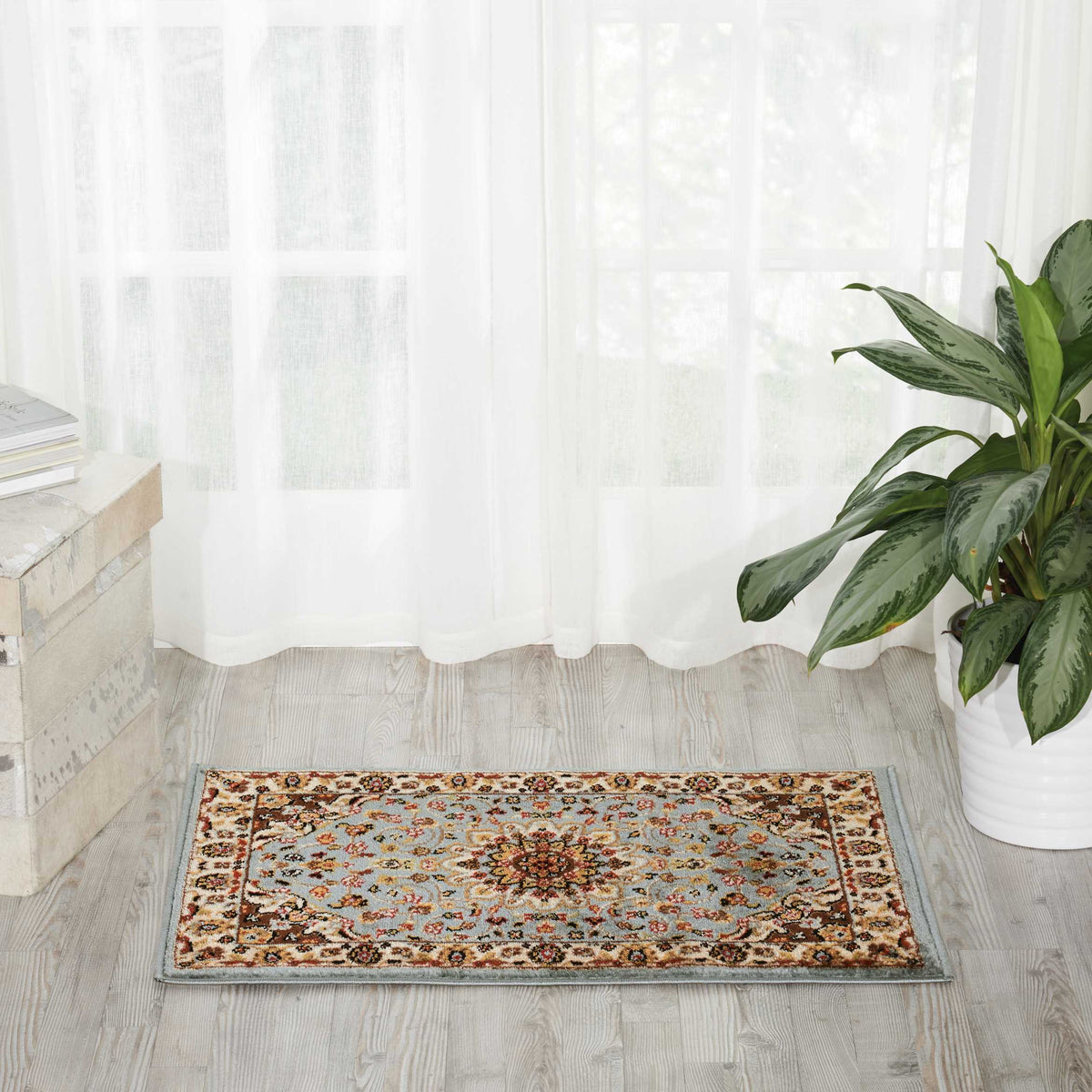 Delano DEL04 Blue Rug - room scene