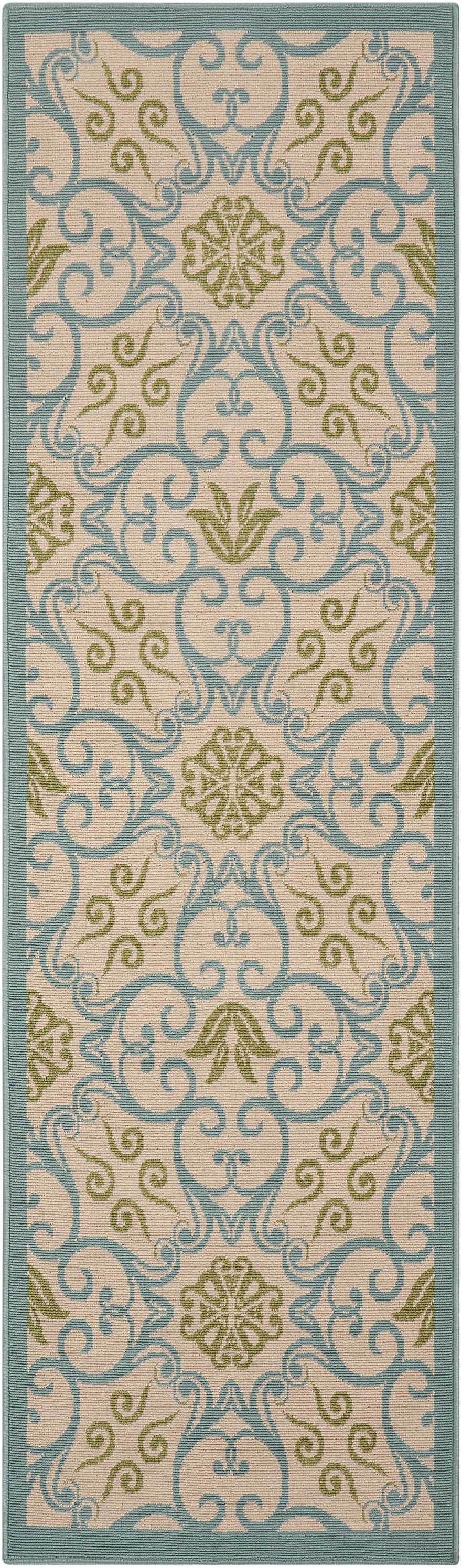 Caribbean CRB02 Ivory Blue Rug - Runner