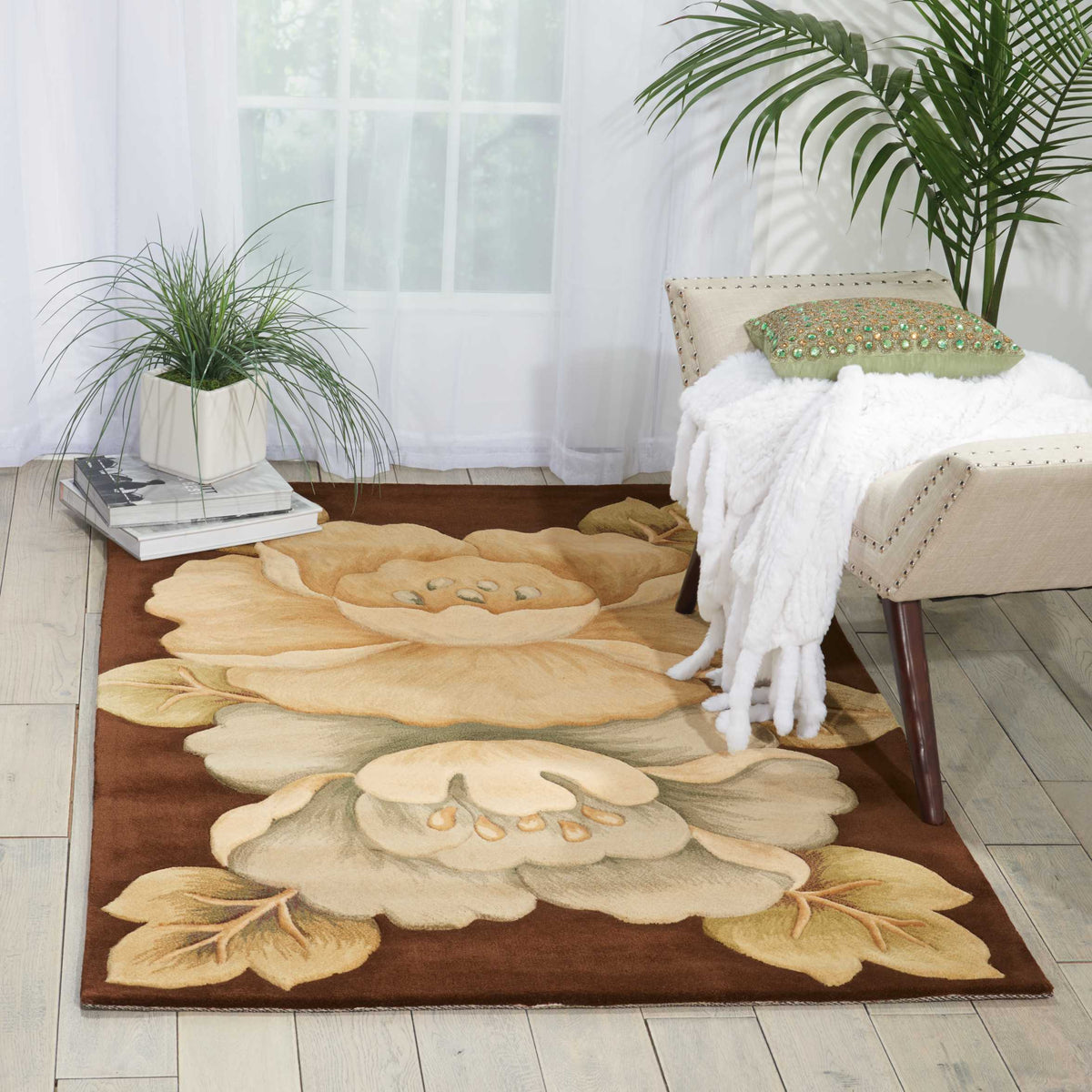 Tropics TS09 Brown Rug - room scene