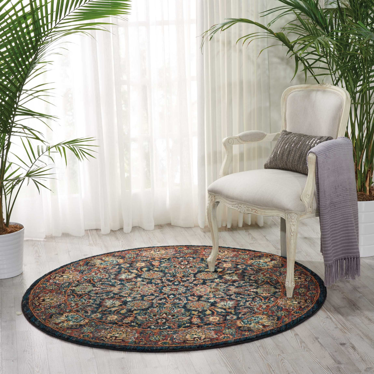 Nourison 2020 NR201 Navy Rug - room scene