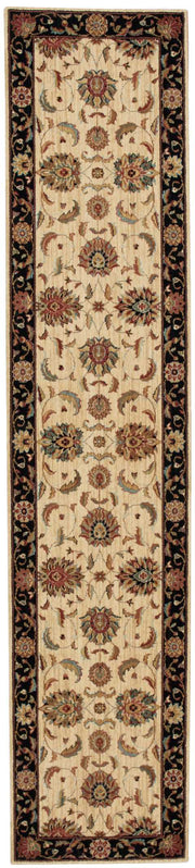 Living Treasures LI04 Ivory Black Rug - Runner