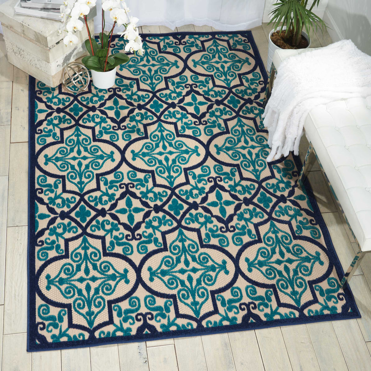 Aloha ALH14 Navy Rug - room scene