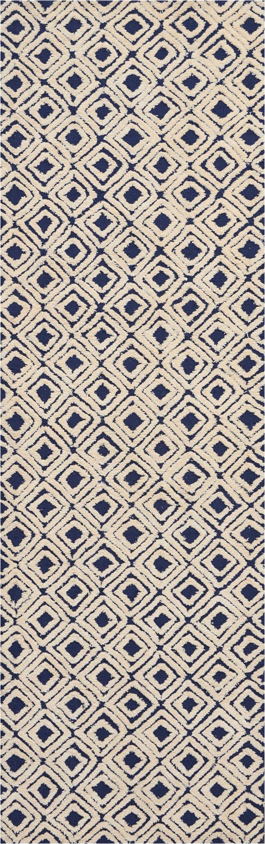 Deco Mod DEC02 Navy Ivory Rug - Runner