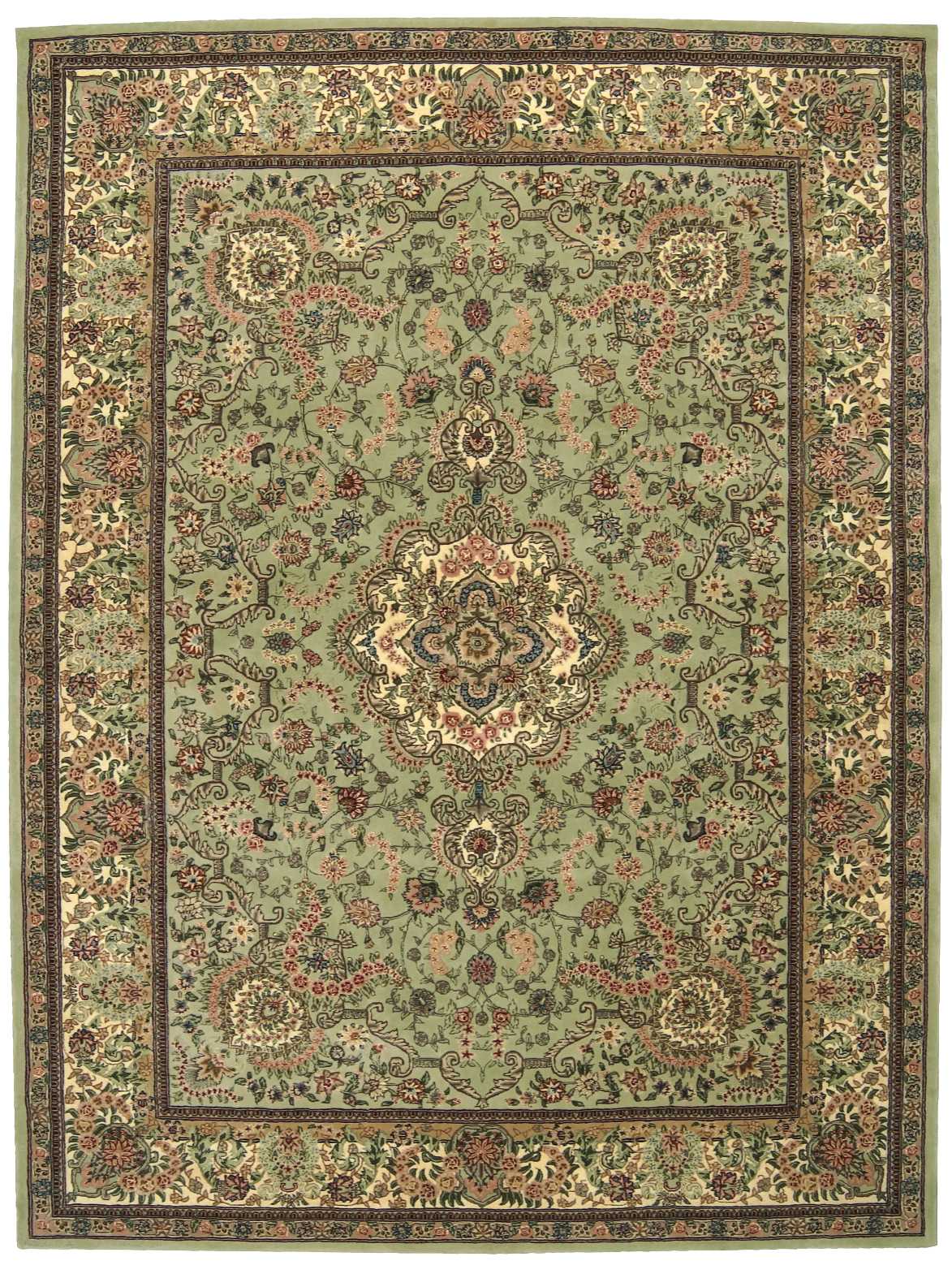 Nourison 2000 2005 Light Green Rug - Rectangle