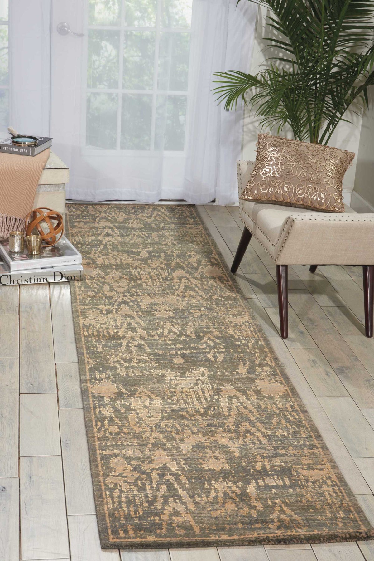 Silken Allure SLK17 Slate Rug - room scene
