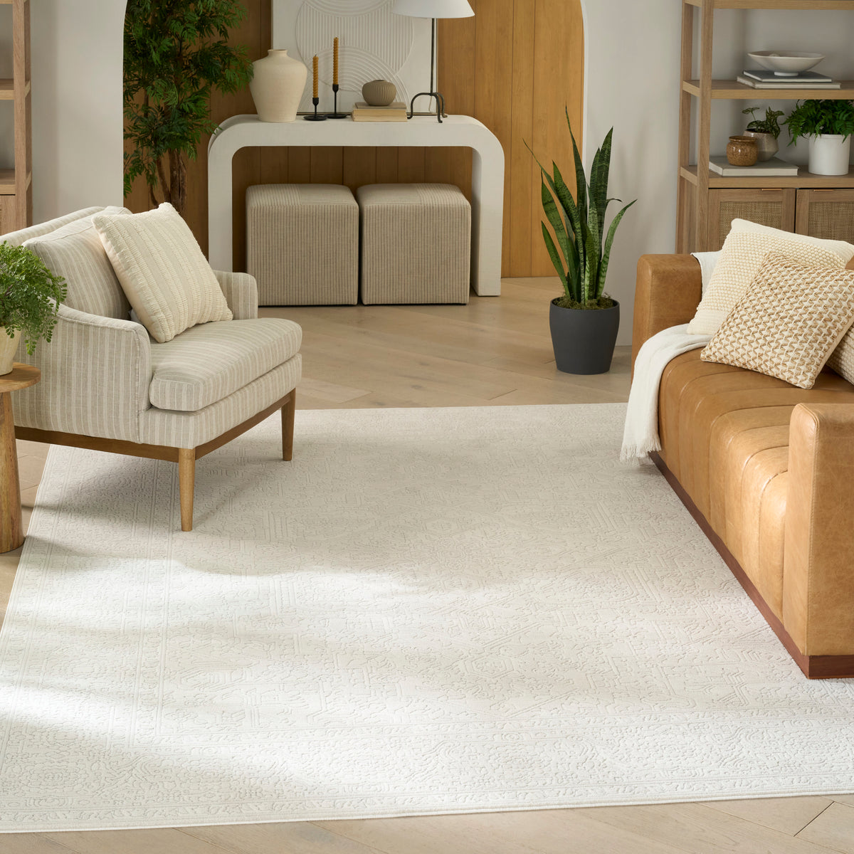 Grace GCE02 Ivory Light Grey Rug - room scene