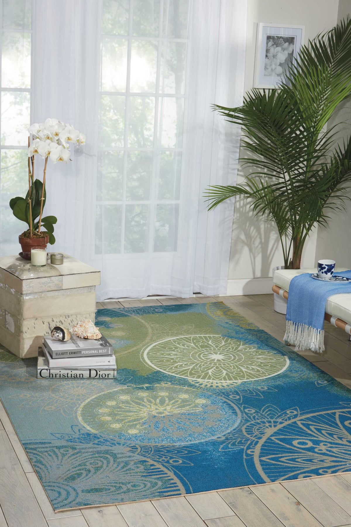 Home & Garden RS092 Blue Rug - room scene