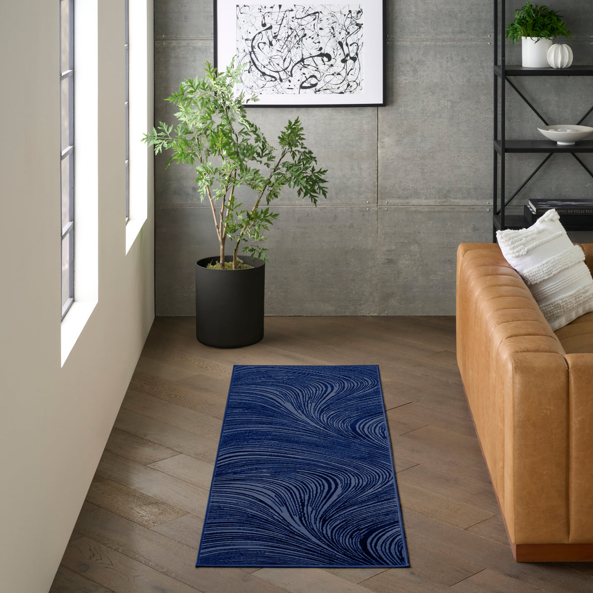 Central Park West CEP02 Navy Rug - room scene